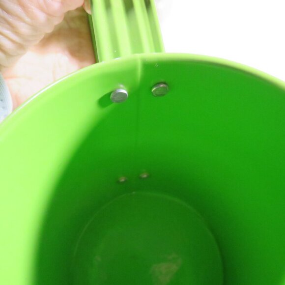 Lime Green Polka Dot Watering Can Metal Spring Decor Item - Picture 11 of 16